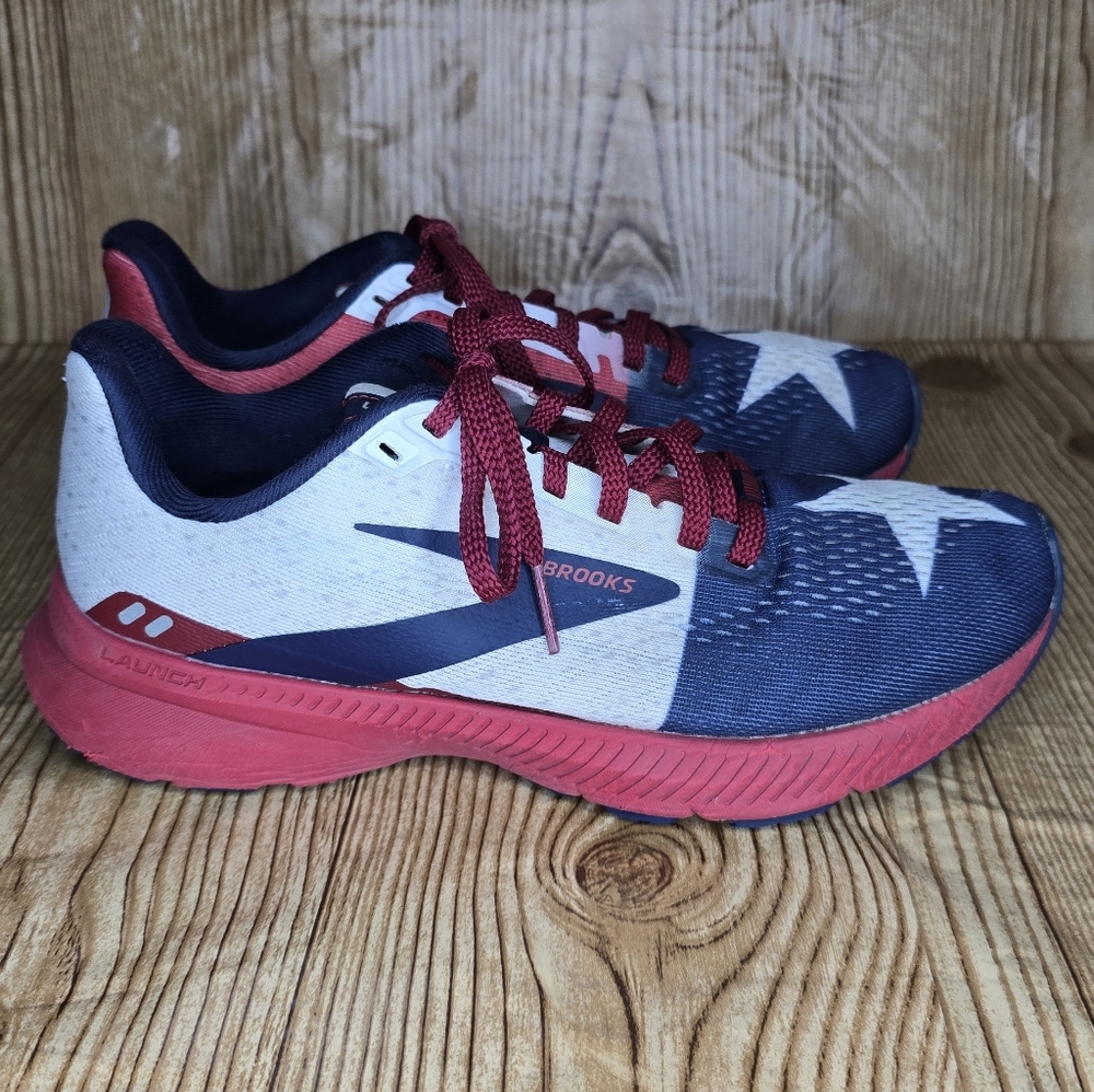BROOKS Women's Launch 8 Running Sneaker Texas Flag Patriotic Size 6 - Picture 7 of 11